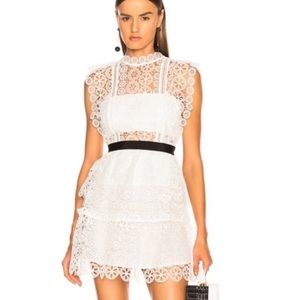 Self-Portrait lace white mini dress size 10